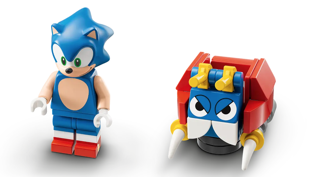 BrickJoy - LEGO Dimensions Sonic Level Pack 71244, and LEGO Ideas 21331  Sonic Green Hill Zone Minifigure comparison.