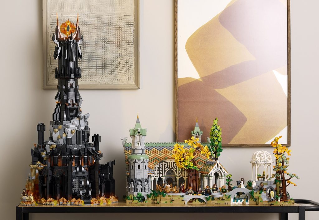 LEGO Icons 10333 The Lord of the Rings Barad dur 10316 The Lord of the Rings Rivendell comparison