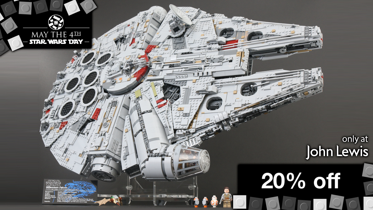 20 off 75192 Millennium Falcon 75288 AT AT at John Lewis