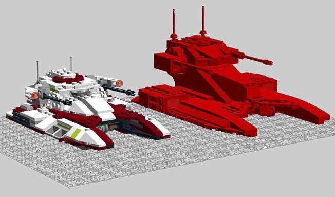 Comparaison de la taille du nouveau char d'assaut LEGO Republic