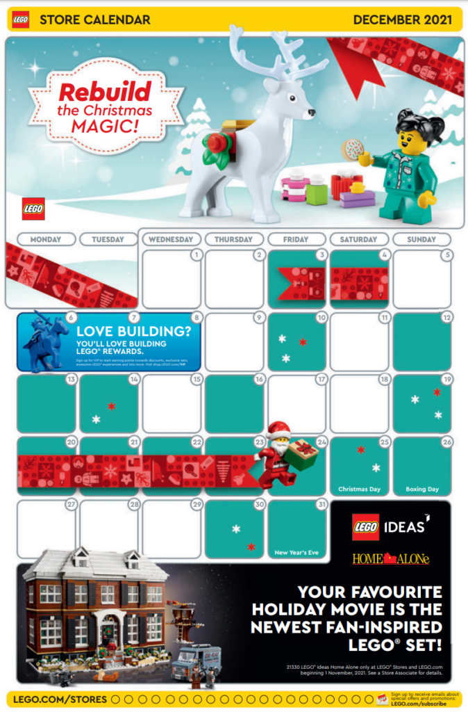 LEGO store calendar for December reveals deals